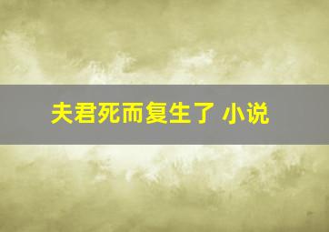 夫君死而复生了 小说